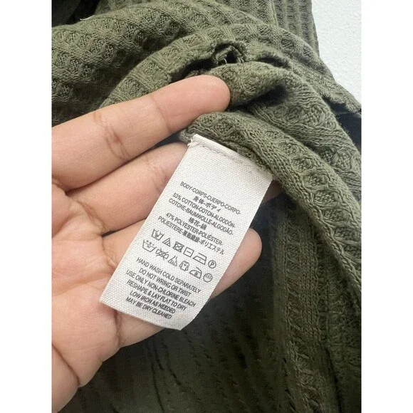 We The Free / Free People Wildcat Cowl Neck Thermal Pullover Sweater Military XS - Picture 4 of 6